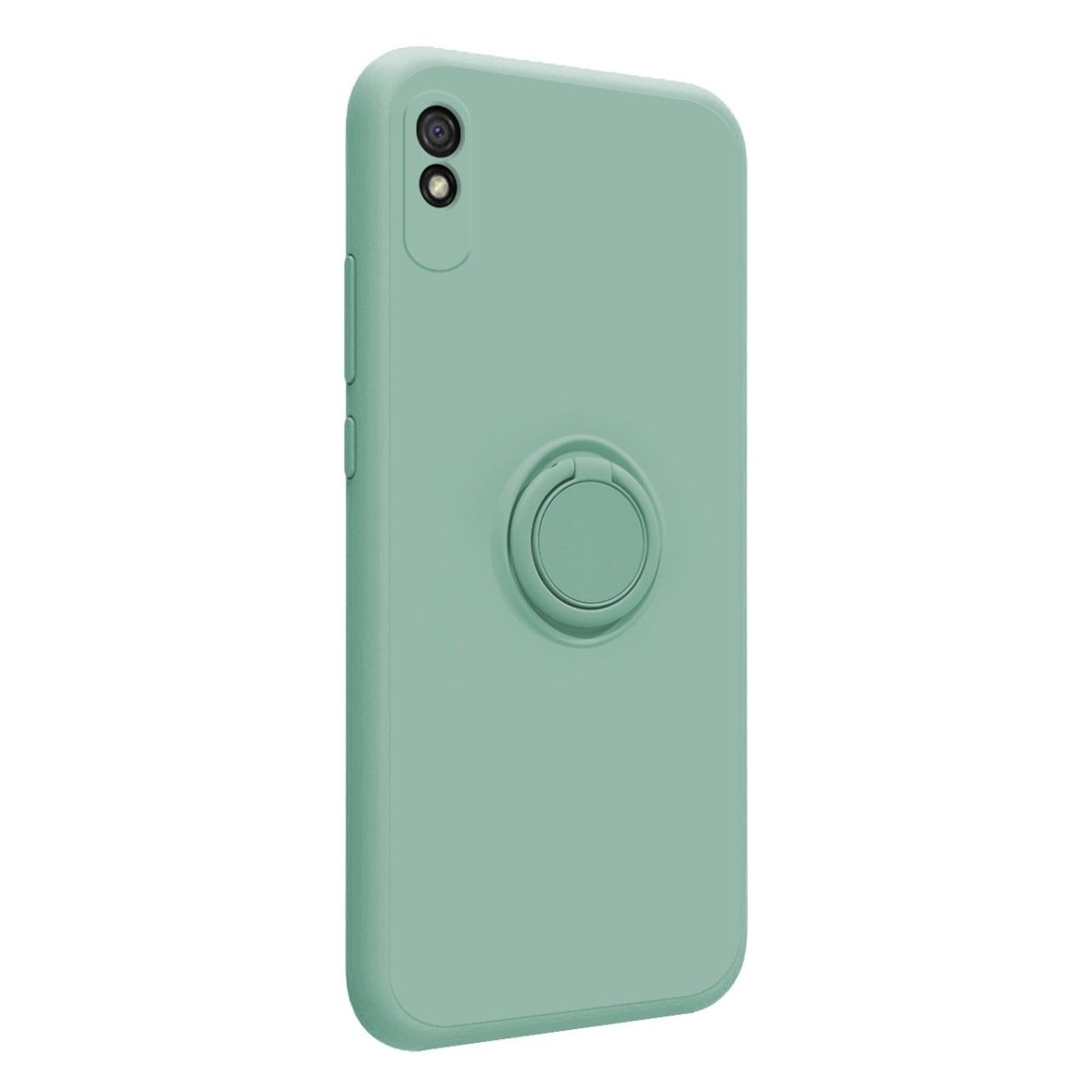 Funda Silicona Líquida Ultra Suave con Anillo para Xiaomi Redmi 9A / 9AT color Verde
