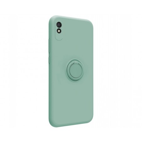 Funda Silicona Líquida Ultra Suave con Anillo para Xiaomi Redmi 9A / 9AT color Verde