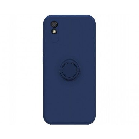 Funda Silicona Líquida Ultra Suave con Anillo para Xiaomi Redmi 9A / 9AT color Azul