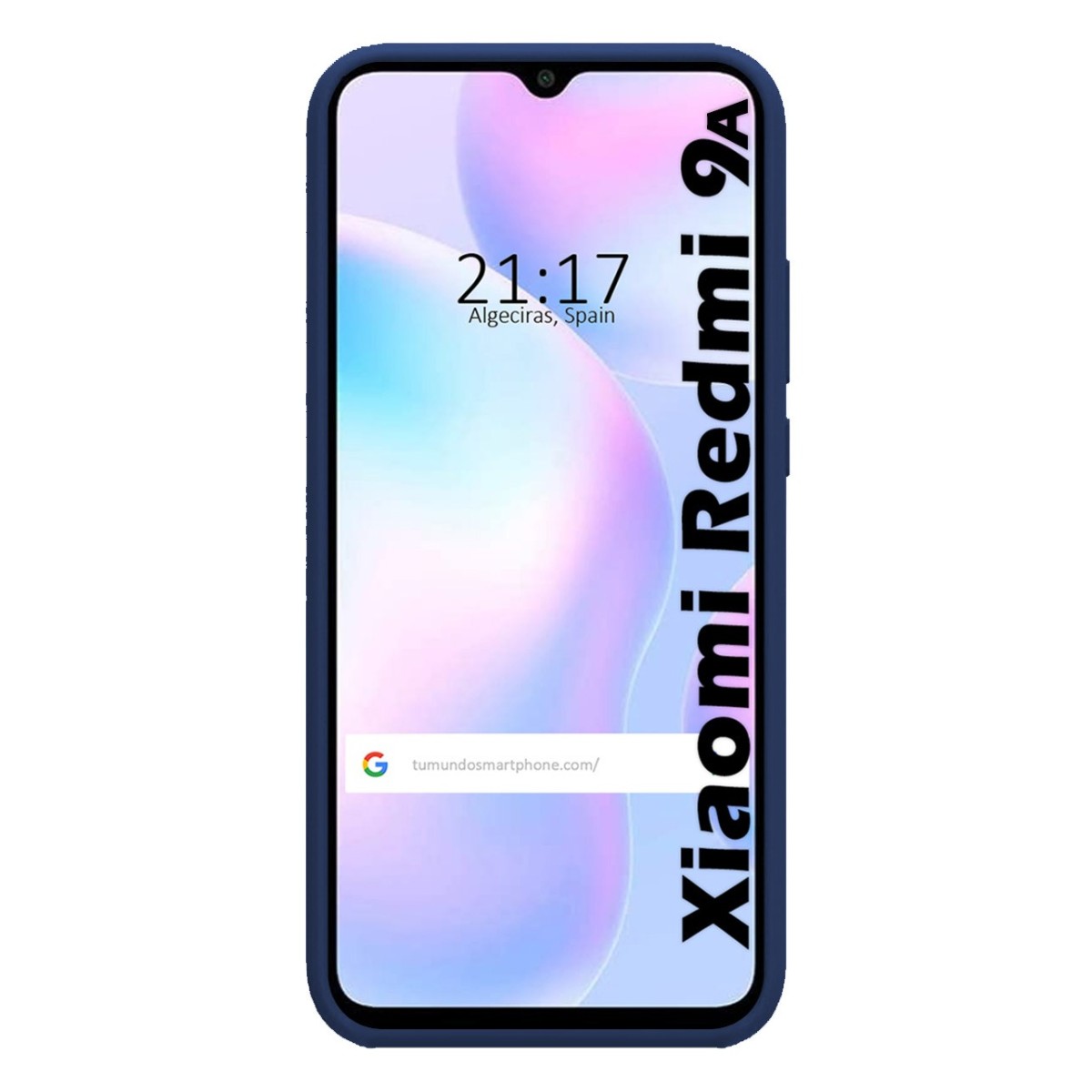 Funda Silicona Líquida Ultra Suave con Anillo para Xiaomi Redmi 9A / 9AT color Azul