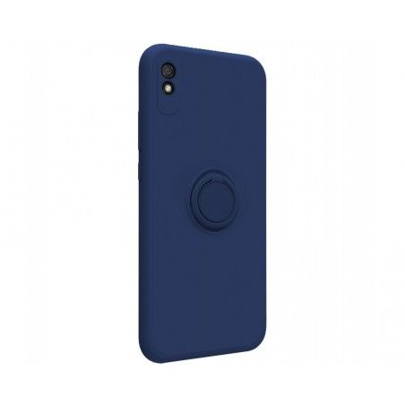 Funda Silicona Líquida Ultra Suave con Anillo para Xiaomi Redmi 9A / 9AT color Azul