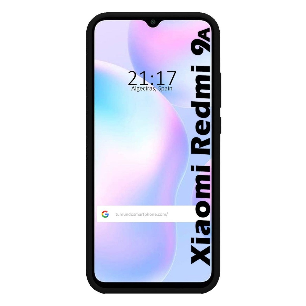 Funda Silicona Líquida Ultra Suave con Anillo para Xiaomi Redmi 9A / 9AT color Negra