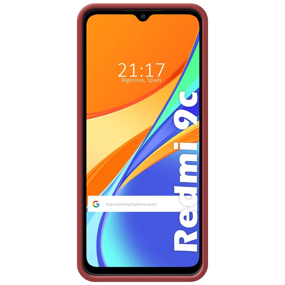 Funda Silicona Líquida Ultra Suave con Anillo para Xiaomi Redmi 9C color Rojo Coral