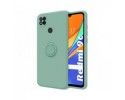 Funda Silicona Líquida Ultra Suave con Anillo para Xiaomi Redmi 9C color Verde