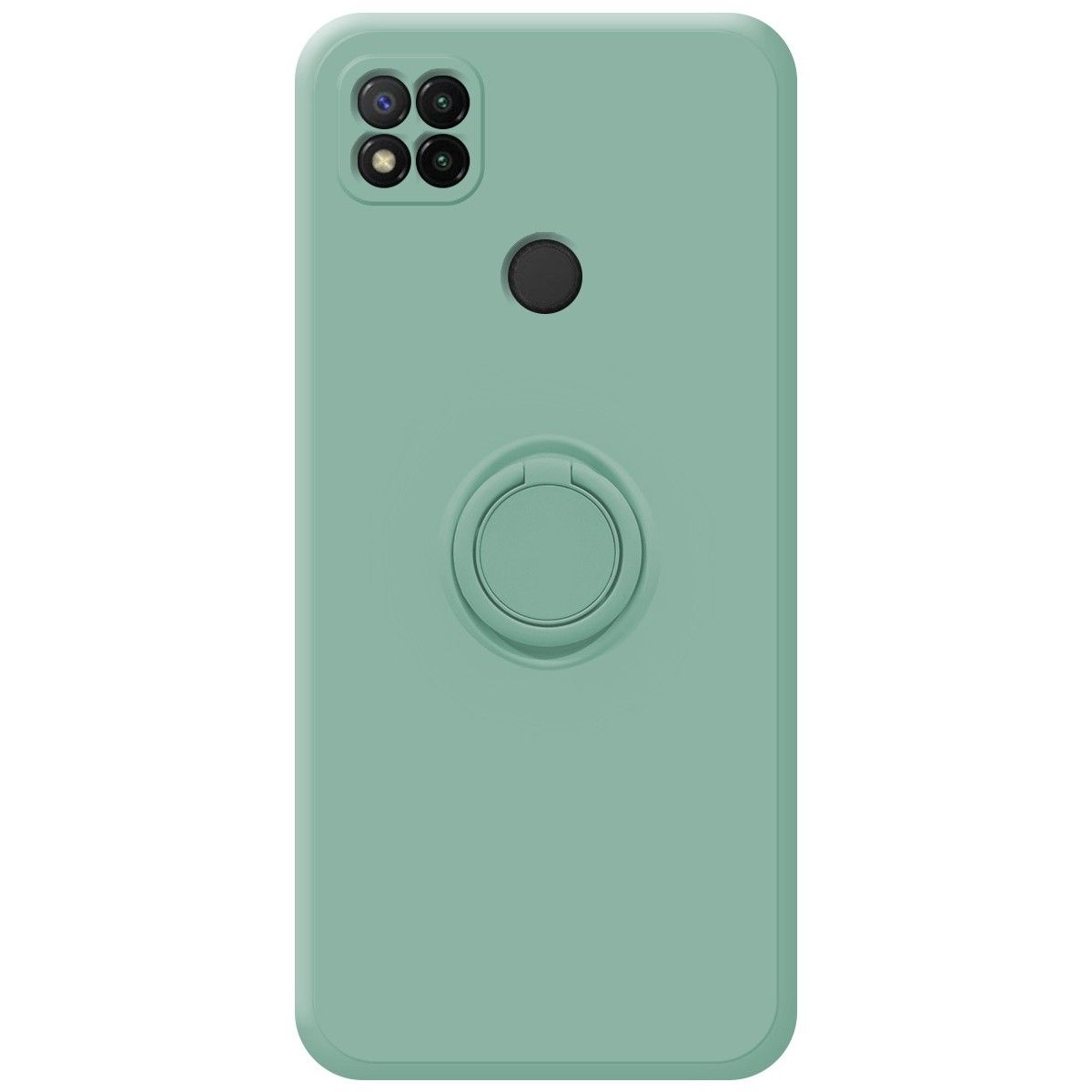 Funda Silicona Líquida Ultra Suave con Anillo para Xiaomi Redmi 9C color Verde