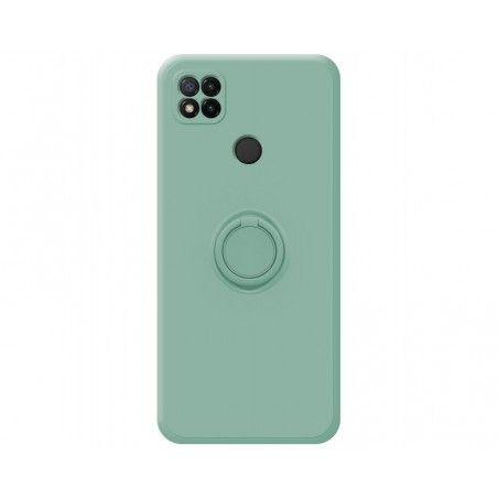 Funda Silicona Líquida Ultra Suave con Anillo para Xiaomi Redmi 9C color Verde
