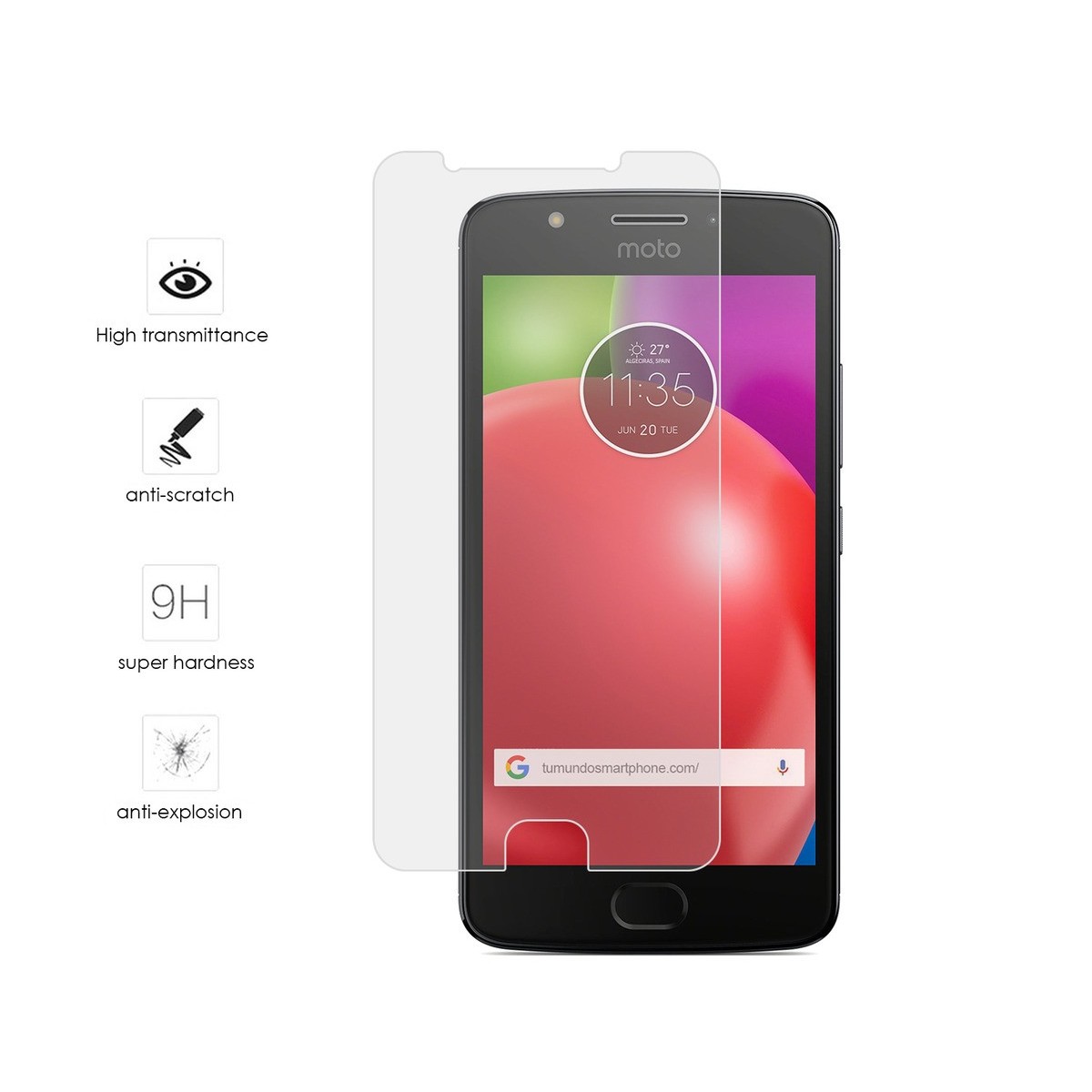 Protector Cristal Templado para Motorola Moto E4 Vidrio