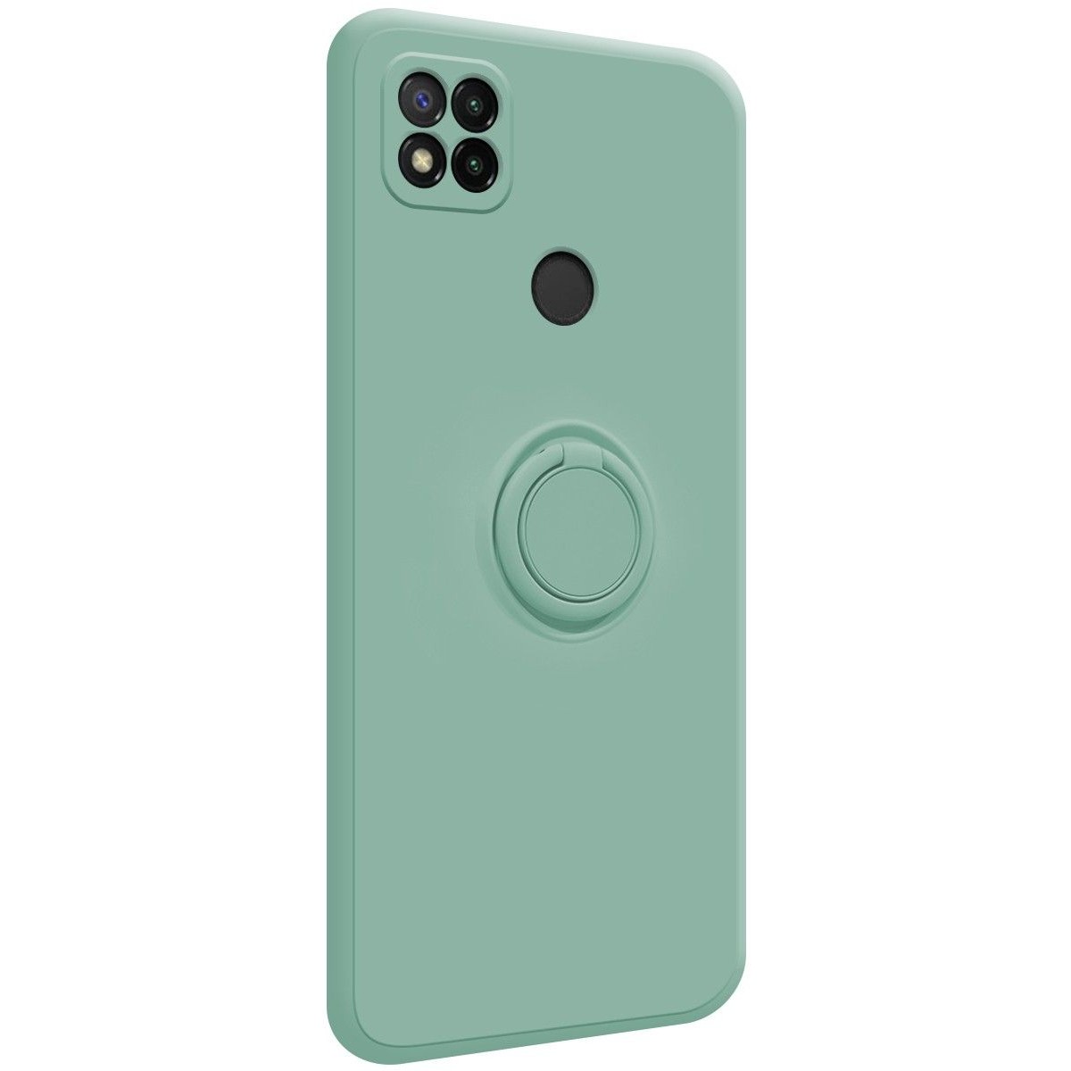 Funda Silicona Líquida Ultra Suave con Anillo para Xiaomi Redmi 9C color Verde