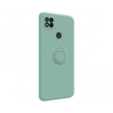 Funda Silicona Líquida Ultra Suave con Anillo para Xiaomi Redmi 9C color Verde