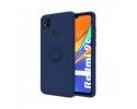 Funda Silicona Líquida Ultra Suave con Anillo para Xiaomi Redmi 9C color Azul