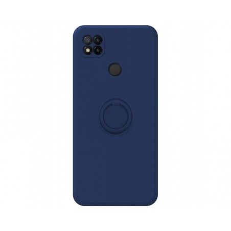 Funda Silicona Líquida Ultra Suave con Anillo para Xiaomi Redmi 9C color Azul