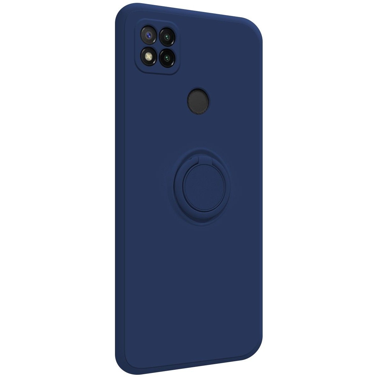 Funda Silicona Líquida Ultra Suave con Anillo para Xiaomi Redmi 9C color Azul