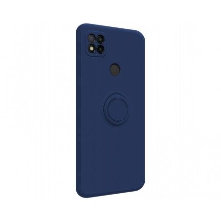 Funda Silicona Líquida Ultra Suave con Anillo para Xiaomi Redmi 9C color Azul