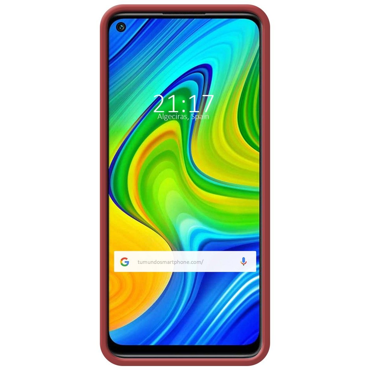 Funda Silicona Líquida Ultra Suave con Anillo para Xiaomi Redmi Note 9 color Rojo Coral