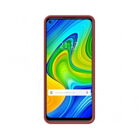 Funda Silicona Líquida Ultra Suave con Anillo para Xiaomi Redmi Note 9 color Rojo Coral