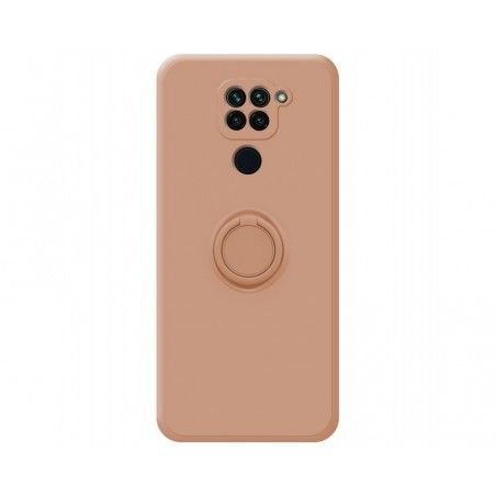 Funda Silicona Líquida Ultra Suave con Anillo para Xiaomi Redmi Note 9 color Rosa