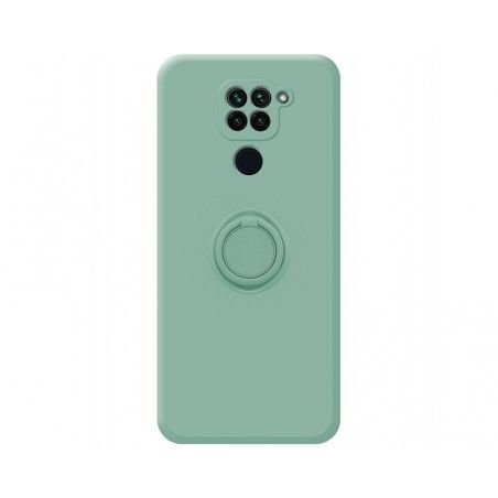 Funda Silicona Líquida Ultra Suave con Anillo para Xiaomi Redmi Note 9 color Verde