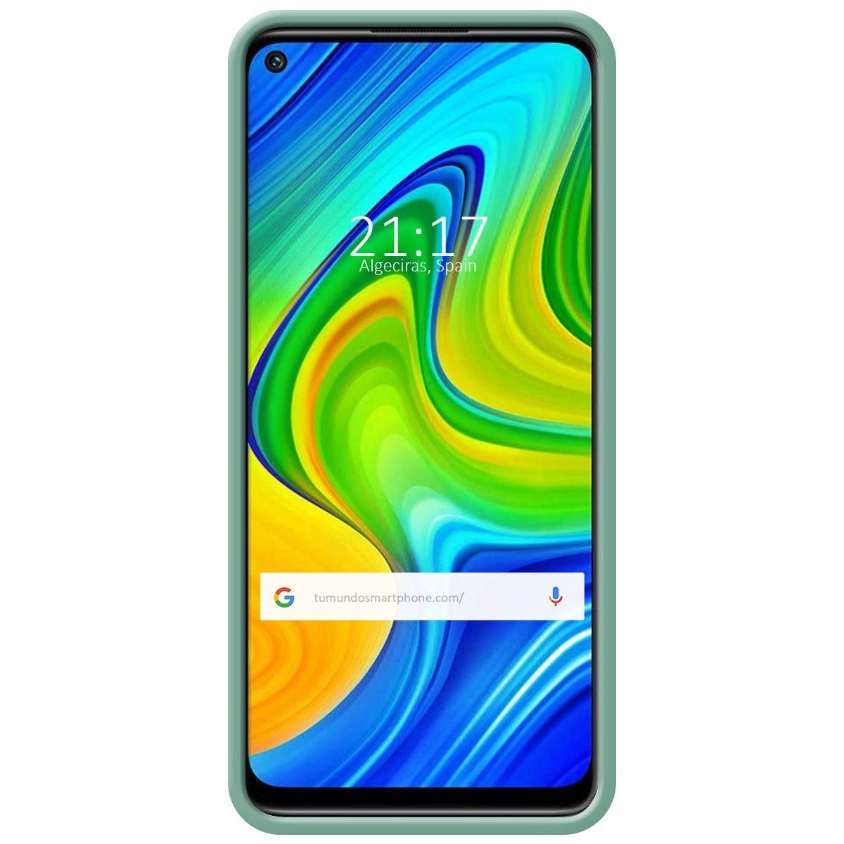 Funda Silicona Líquida Ultra Suave con Anillo para Xiaomi Redmi Note 9 color Verde