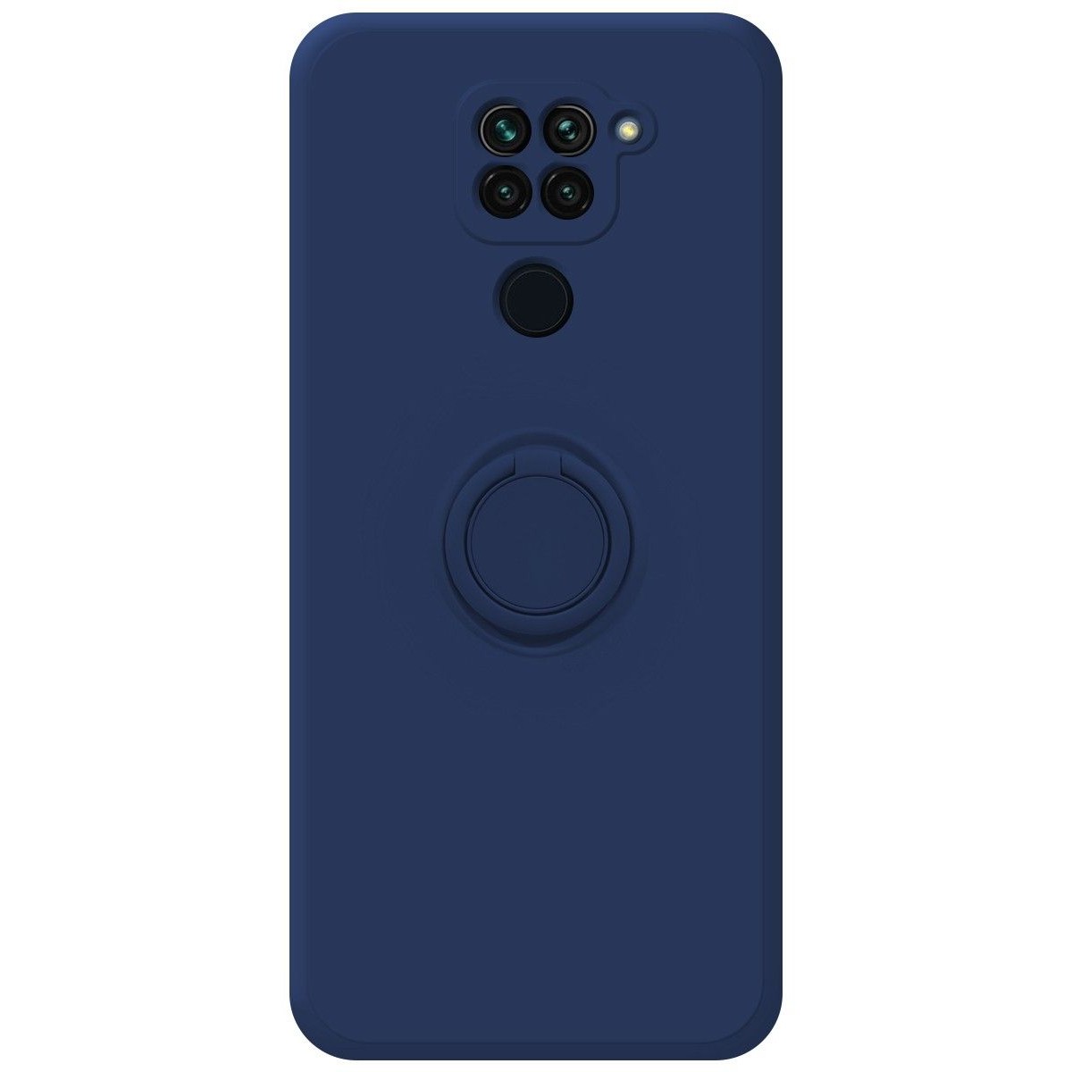 Funda Silicona Líquida Ultra Suave con Anillo para Xiaomi Redmi Note 9 color Azul