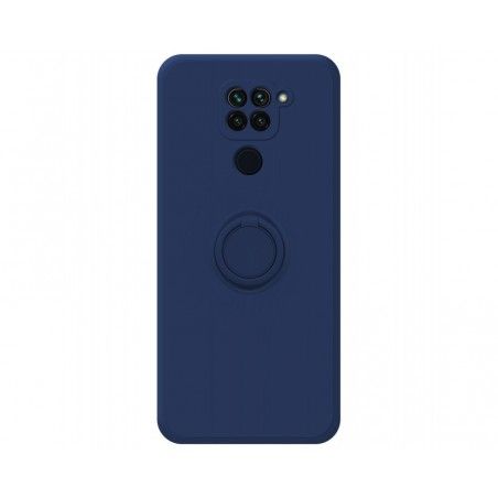 Funda Silicona Líquida Ultra Suave con Anillo para Xiaomi Redmi Note 9 color Azul