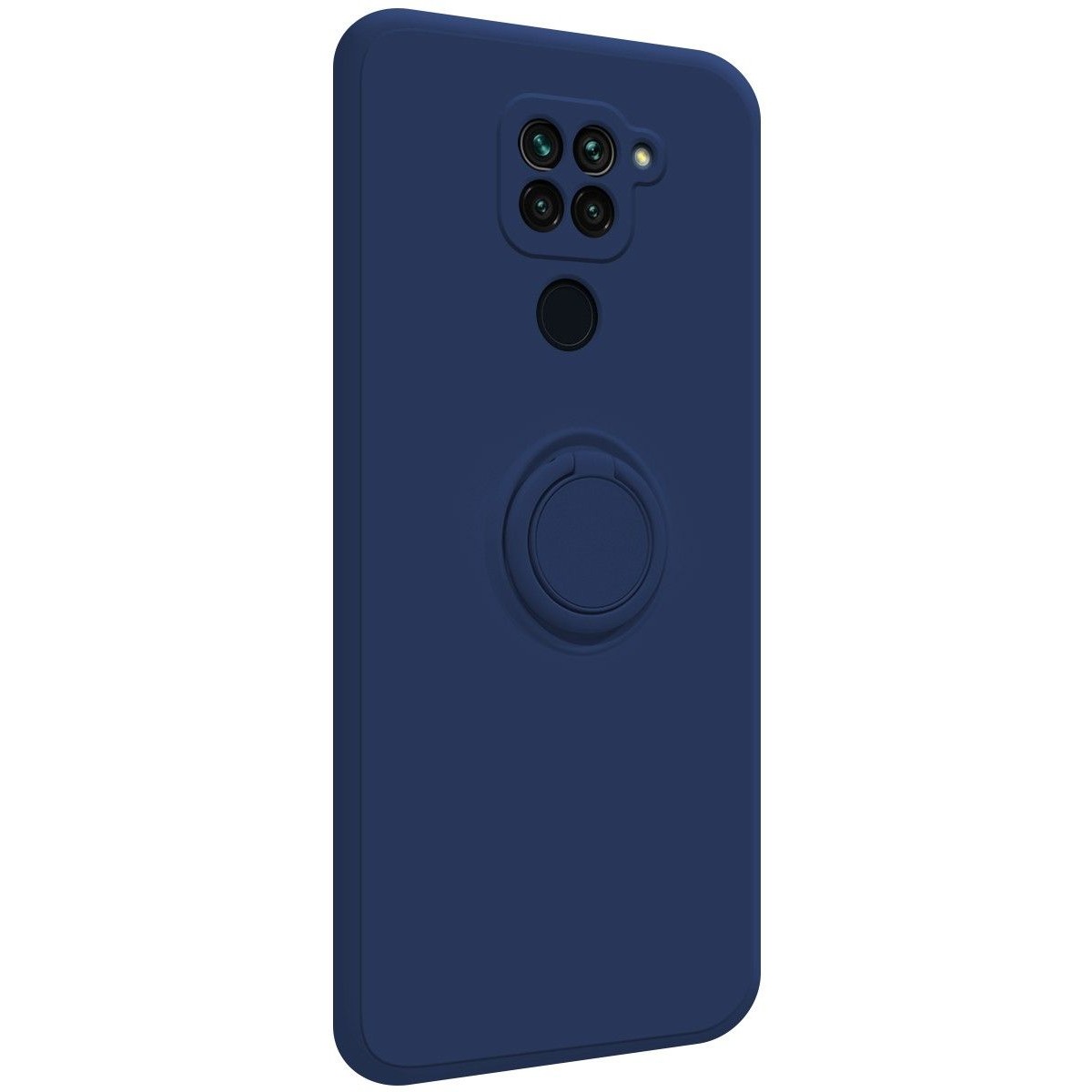 Funda Silicona Líquida Ultra Suave con Anillo para Xiaomi Redmi Note 9 color Azul