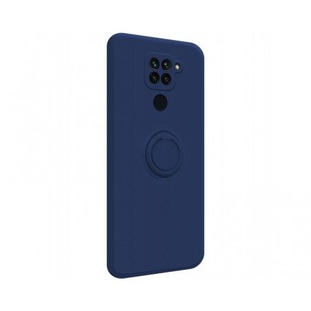 Funda Silicona Líquida Ultra Suave con Anillo para Xiaomi Redmi Note 9 color Azul