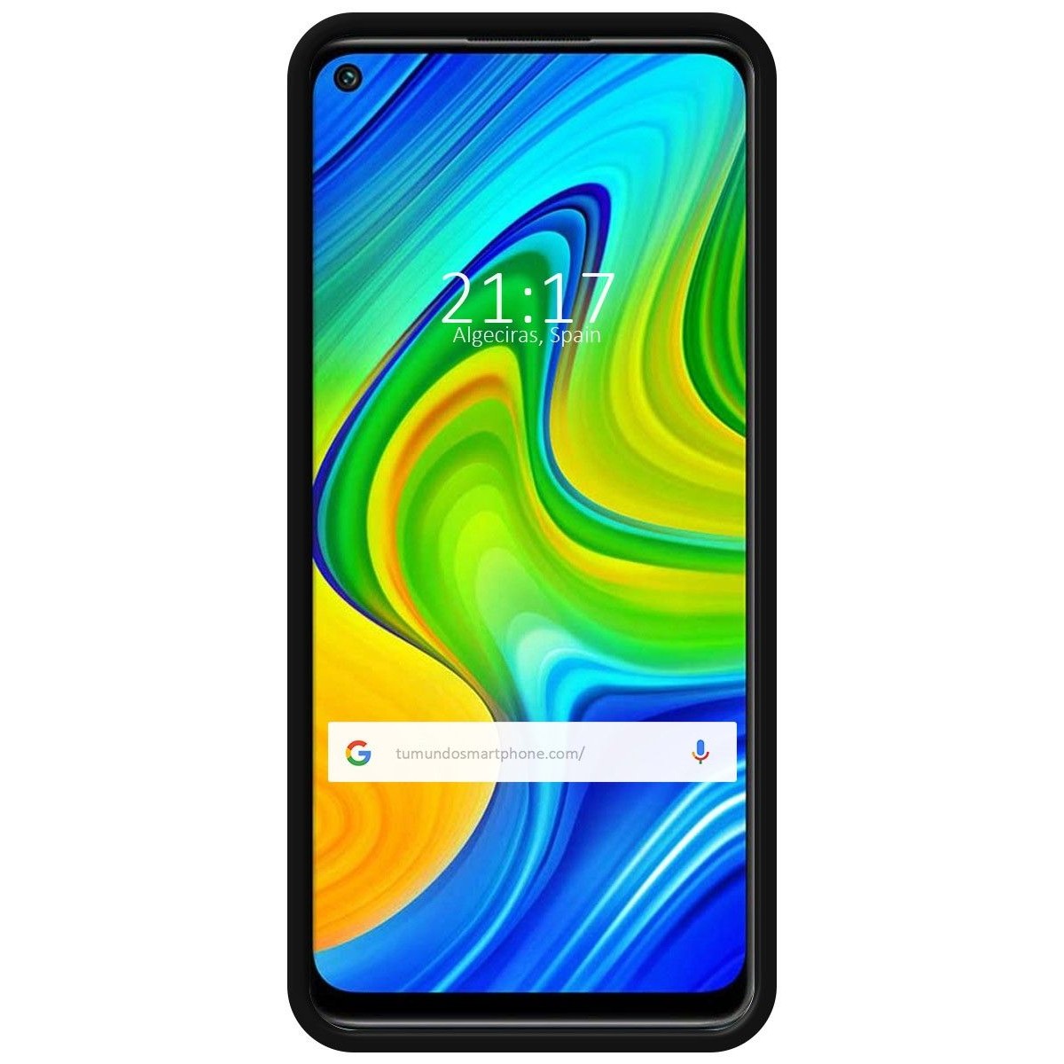 Funda Silicona Líquida Ultra Suave con Anillo para Xiaomi Redmi Note 9 color Negra