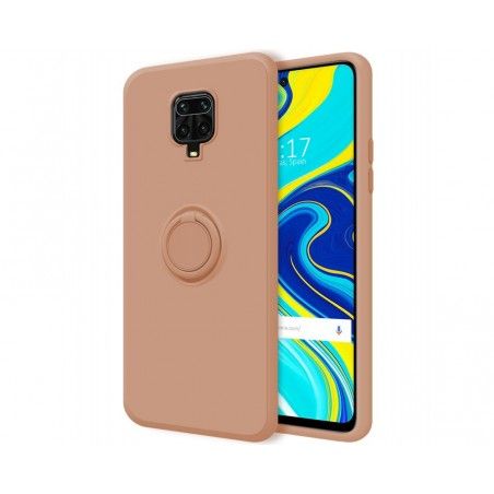 Funda Silicona Líquida Ultra Suave con Anillo para Xiaomi Redmi Note 9S / Note 9 Pro color Rosa