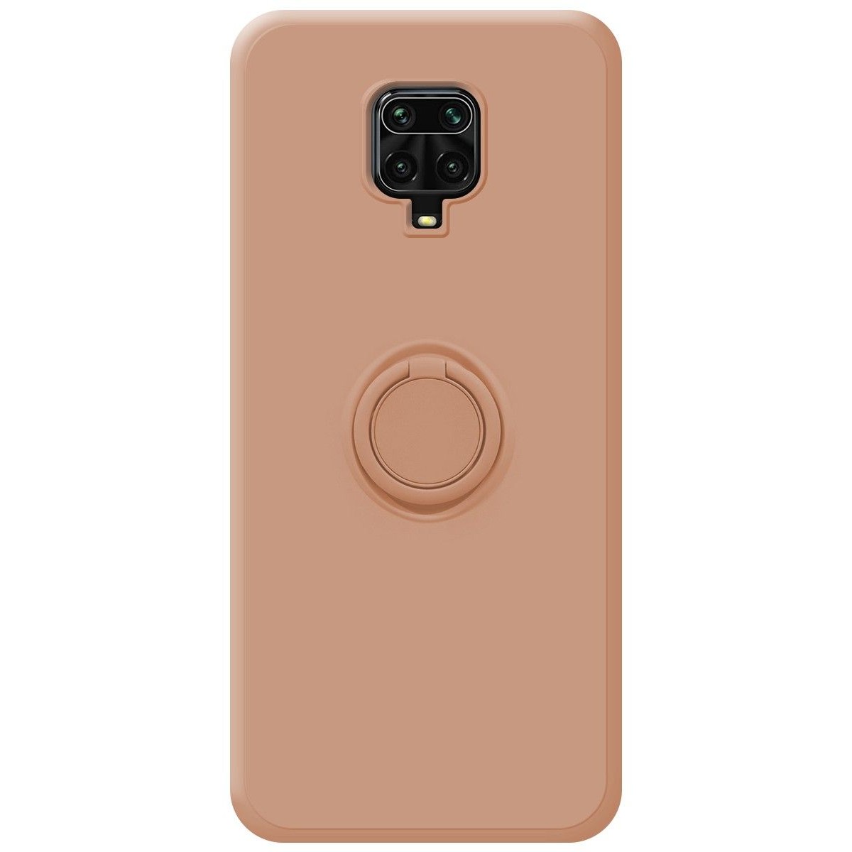 Funda Silicona Líquida Ultra Suave con Anillo para Xiaomi Redmi Note 9S / Note 9 Pro color Rosa