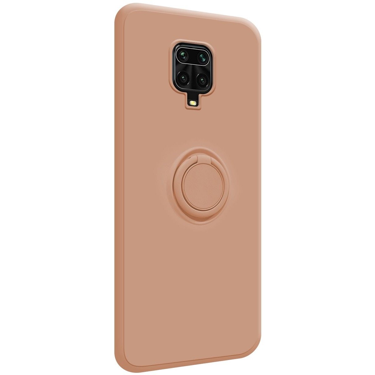 Funda Silicona Líquida Ultra Suave con Anillo para Xiaomi Redmi Note 9S / Note 9 Pro color Rosa