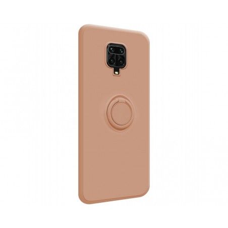 Funda Silicona Líquida Ultra Suave con Anillo para Xiaomi Redmi Note 9S / Note 9 Pro color Rosa