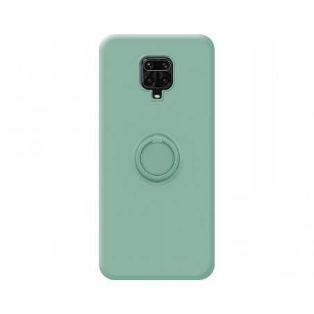 Funda Silicona Líquida Ultra Suave con Anillo para Xiaomi Redmi Note 9S / Note 9 Pro color Verde