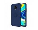 Funda Silicona Líquida Ultra Suave con Anillo para Xiaomi Redmi Note 9S / Note 9 Pro color Azul