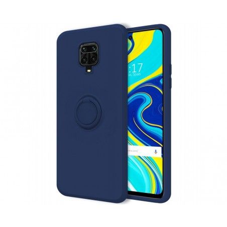 Funda Silicona Líquida Ultra Suave con Anillo para Xiaomi Redmi Note 9S / Note 9 Pro color Azul