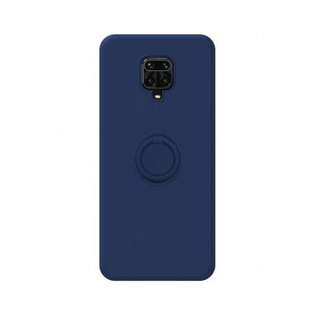 Funda Silicona Líquida Ultra Suave con Anillo para Xiaomi Redmi Note 9S / Note 9 Pro color Azul