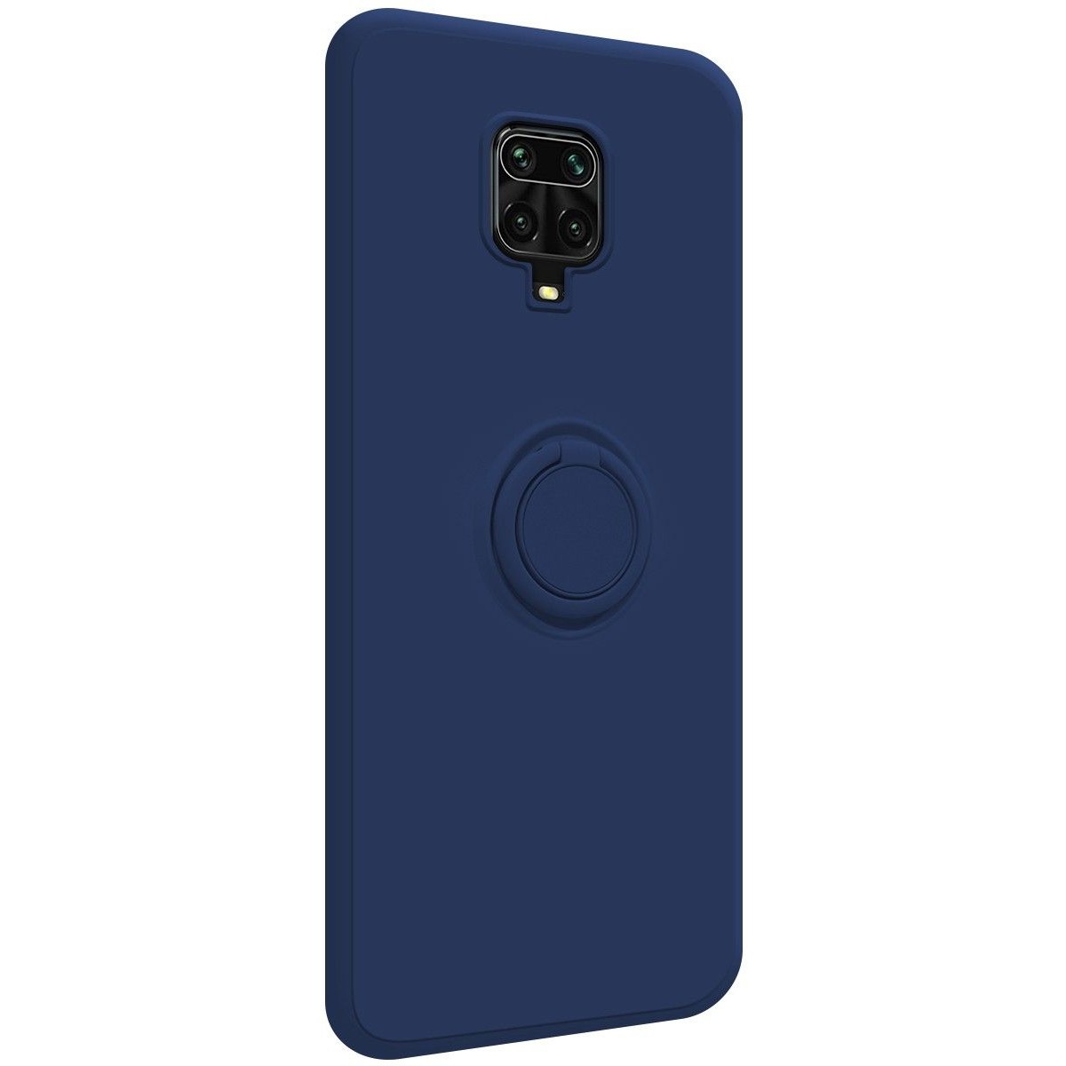 Funda Silicona Líquida Ultra Suave con Anillo para Xiaomi Redmi Note 9S / Note 9 Pro color Azul