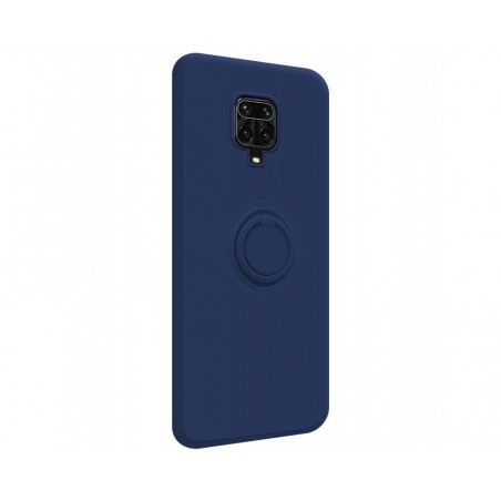 Funda Silicona Líquida Ultra Suave con Anillo para Xiaomi Redmi Note 9S / Note 9 Pro color Azul