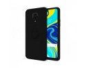 Funda Silicona Líquida Ultra Suave con Anillo para Xiaomi Redmi Note 9S / Note 9 Pro color Negra