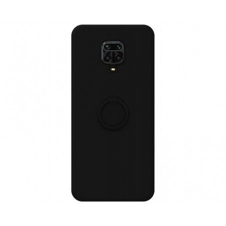 Funda Silicona Líquida Ultra Suave con Anillo para Xiaomi Redmi Note 9S / Note 9 Pro color Negra