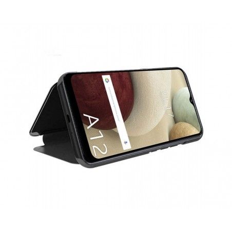 Funda Flip Cover Clear View para Samsung Galaxy A12 / M12 color Negra