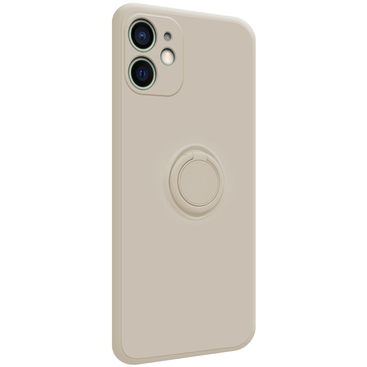 Funda Silicona Líquida Ultra Suave con Anillo para Iphone 12 Mini (5.4) color Beige