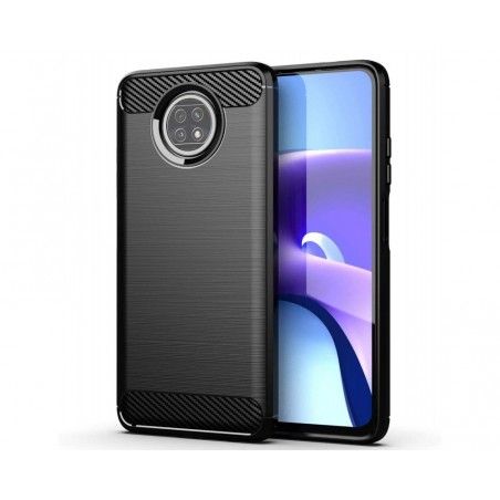 Funda Gel Tpu Tipo Carbon Negra para Xiaomi Redmi Note 9T 5G