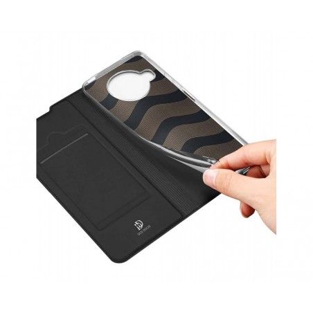 Funda Piel Soporte Magnética Dux Ducis para Xiaomi Mi 10T Lite color Negra