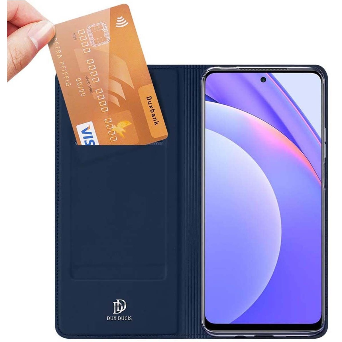 Funda Piel Soporte Magnética Dux Ducis para Xiaomi Mi 10T Lite color Azul