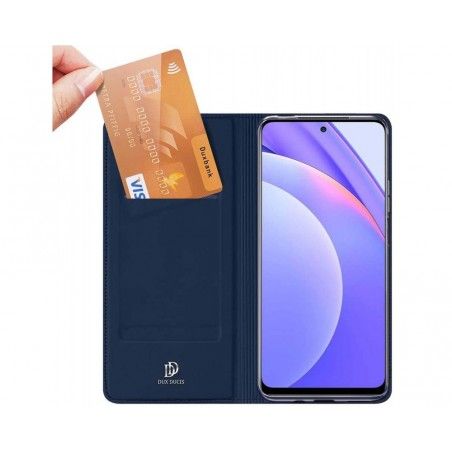Funda Piel Soporte Magnética Dux Ducis para Xiaomi Mi 10T Lite color Azul