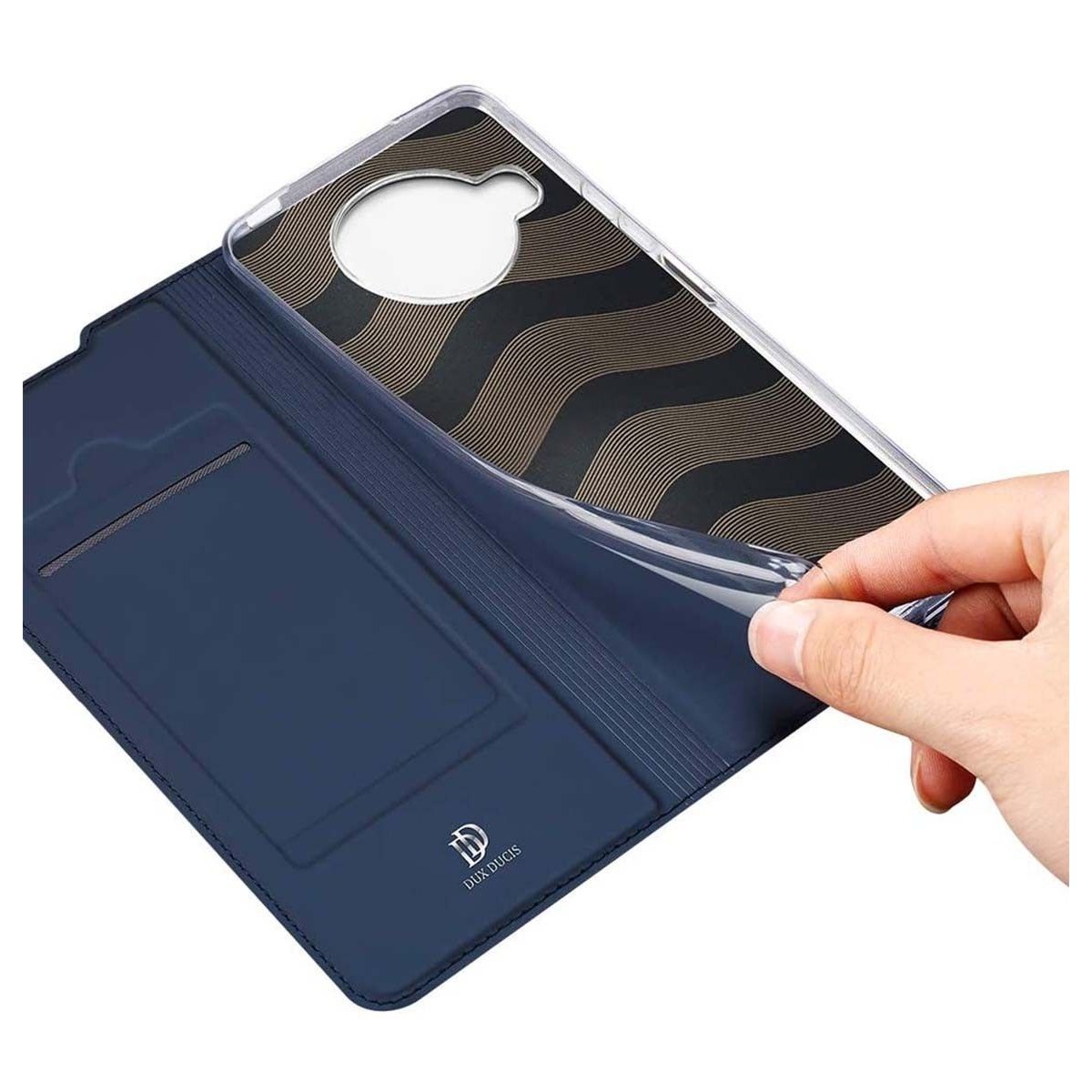 Funda Piel Soporte Magnética Dux Ducis para Xiaomi Mi 10T Lite color Azul