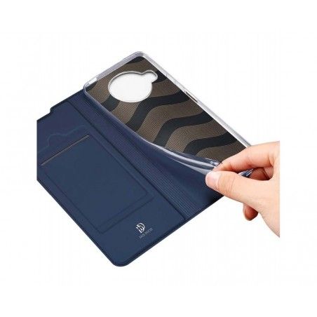 Funda Piel Soporte Magnética Dux Ducis para Xiaomi Mi 10T Lite color Azul