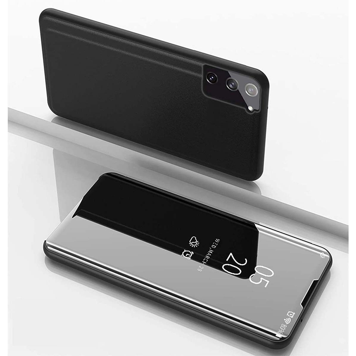 Funda Flip Cover Clear View para Samsung Galaxy S21 5G color Negra