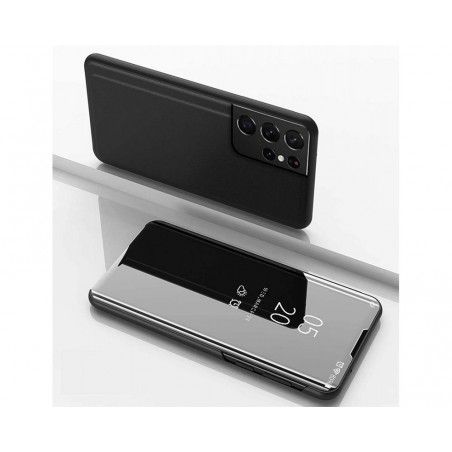 Funda Flip Cover Clear View para Samsung Galaxy S21 Ultra 5G color Negra