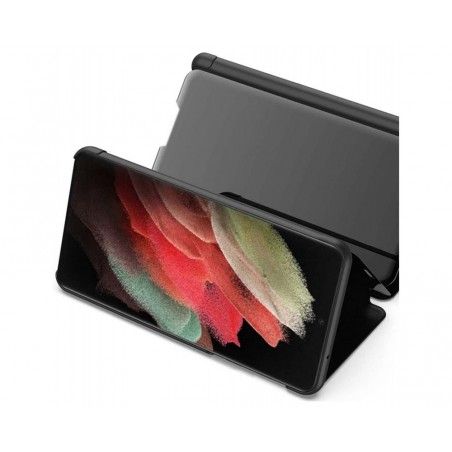 Funda Flip Cover Clear View para Samsung Galaxy S21 Ultra 5G color Negra